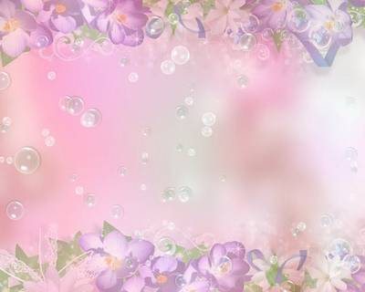 A set of spring flower background with bubbles