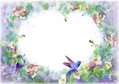 Free Photoshop frame, layered psd file with birds and flowers Free Photoshop frame, layered psd file with birds and flowers