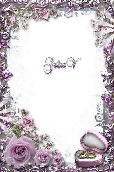 Wedding Frame - Pink Roses for Hapiness free download