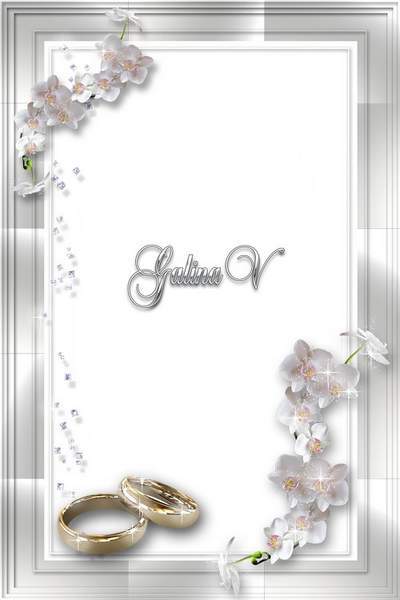 Photoshop photo frame psd png Wedding Orchids (2) free download