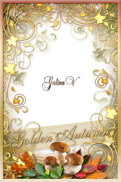 Frame for Photo - Autumn strews with Gold Frame for Photo - Autumn strews with Gold