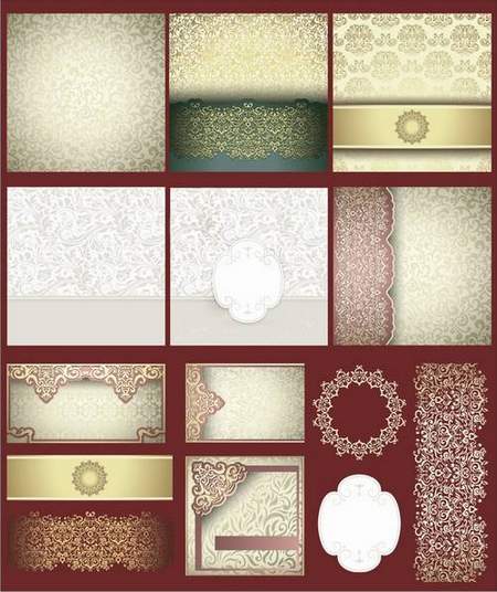 Backgrounds and elements for design wedding invitations
