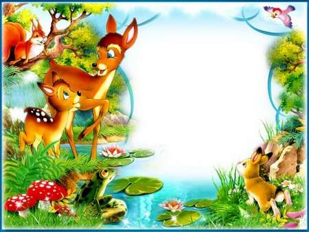 Children photo frame psd download - Bambi