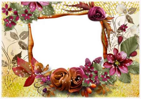 Photo frame psd download - Delicate flowers