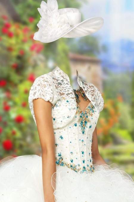 Lady in white dress with bolero psd Lady in white dress with bolero psd