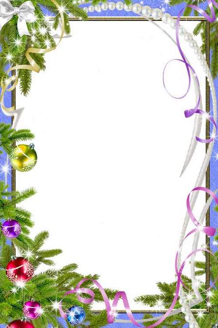 Frame for Photoshop download - Christmas with pearls