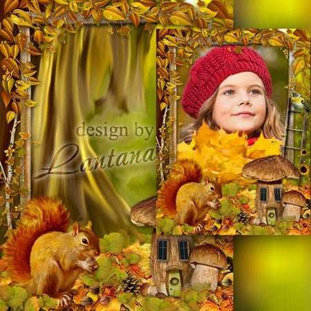 Children frame free download - Autumn forest each year paying gold for input