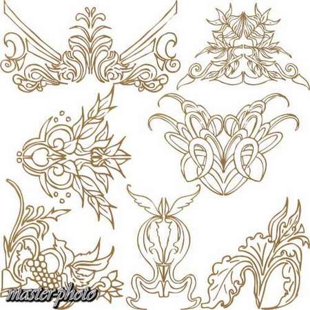 PSD, 12 PNG, Decor design Elements on transparent background, Download