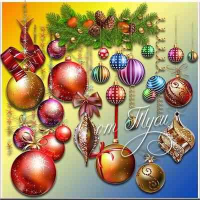 Christmas Balls clipart, 11 PNG, PSD, Christmas Balls on transparent background