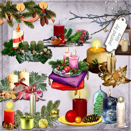 Clipart png - New Year candles and Christmas candles Clipart png - New Year candles and Christmas candles