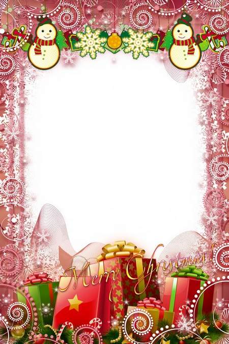 Celebratory Frame psd - Merry Happy Christmas ( free photo frame psd