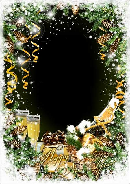 New Year romantic photo frame - Splashes of champagne New Year romantic photo frame - Splashes of champagne