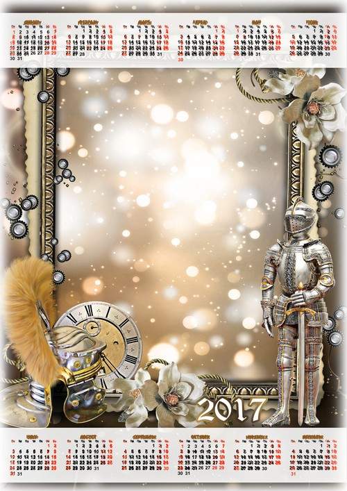 2017 Calendar psd for men