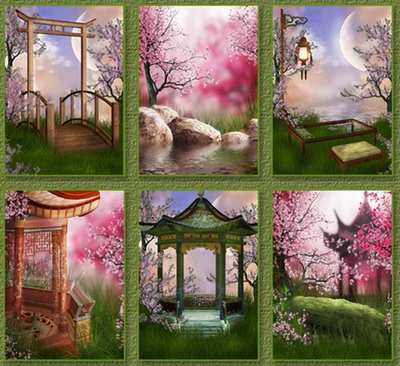 Magic backgrounds in Japanese style