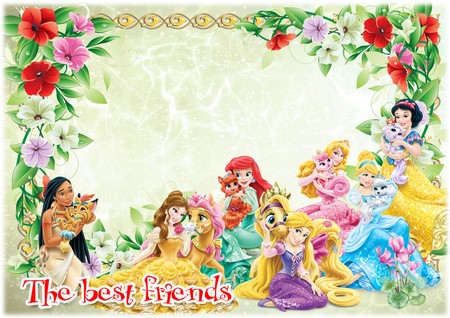 Children photo frame with Disney princesses