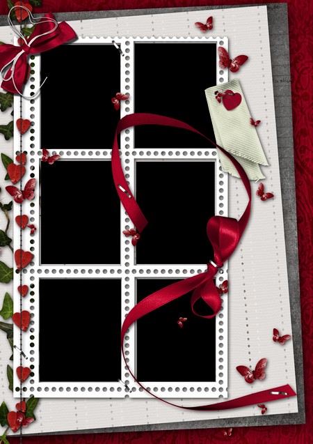 Romantic photo frame for six photos