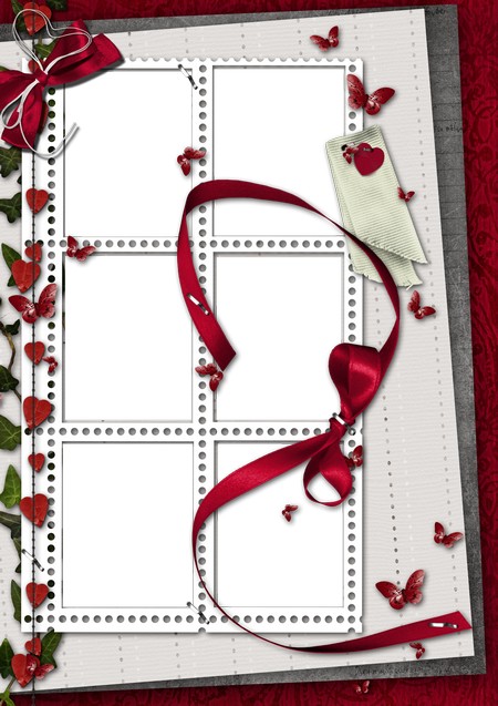 Romantic photo frame for six photos