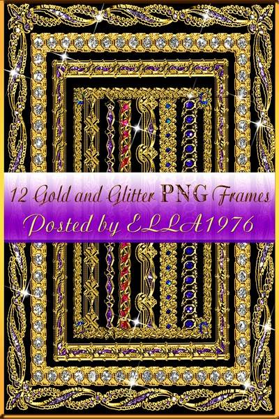 Gold and Glitter PNG Frames