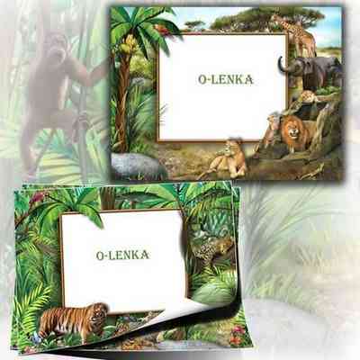 Nature with animals photo frames - Walk in the jungle ( frame psd png download )