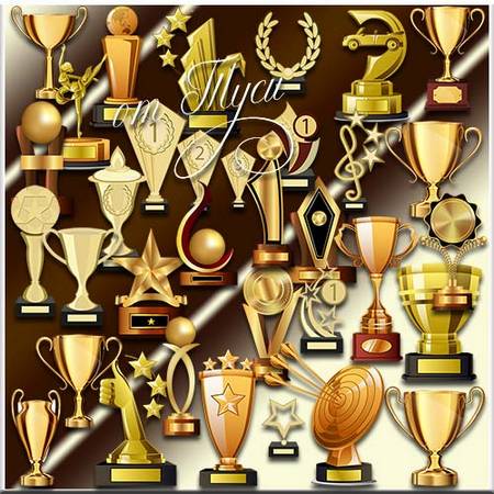 Golden cups clipart