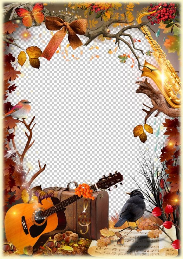 Free Photo frame template Autumn Blues, PSD, PNG, download