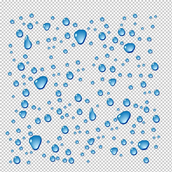 Water Drops with transparent background, free PSD file ( many layers