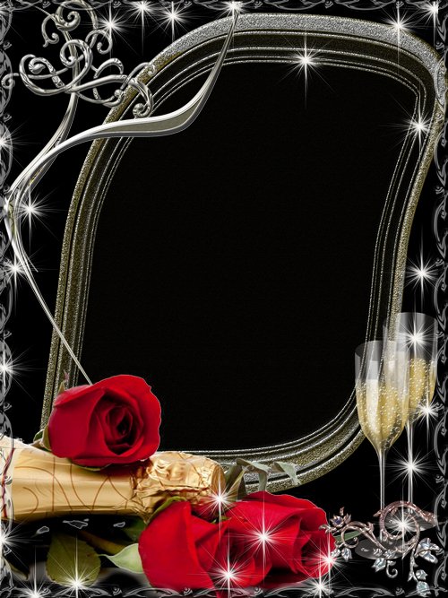 Romantic photo frame PSD PNG download Cote d
