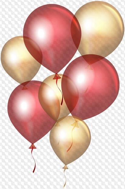 25 multicolored balloons PNG
