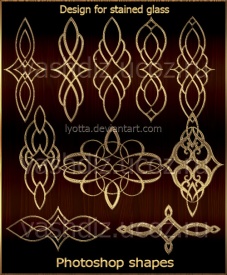 Design for stained glass, Photoshop shapes