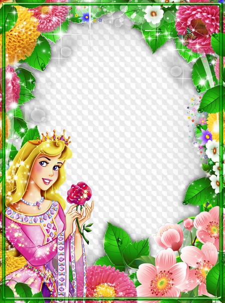 Children frame for Photoshop, Girls, Disney Princess. Transparent PNG