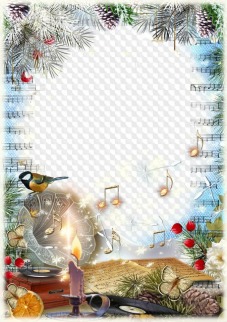 PSD, PNG, Photo frame Winter melody