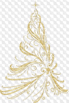 10 PNG, Gold Christmas trees, graphics, PNG with transparent background