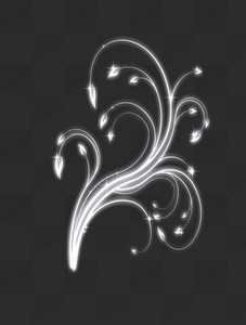 PSD, 7 PNG, White glowing Swirls, PNG images with transparent background