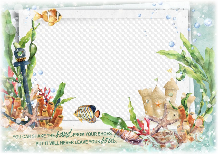 PSD, PNG, Photo Frame Template, Sea Adventure