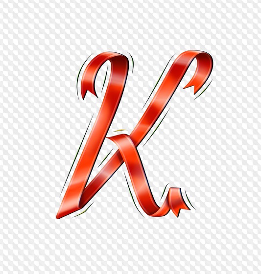 62 PSD, 62 PNG, Letters red ribbons, numbers red ribbons