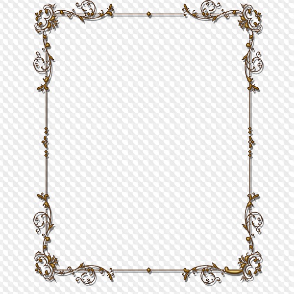 Oro Bordes, decorativos Marcos transparentes PNG, libre para uso comercial