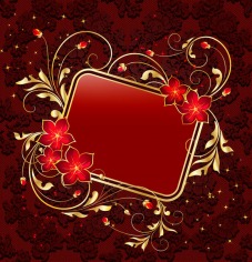 PSD, Floral Red Background