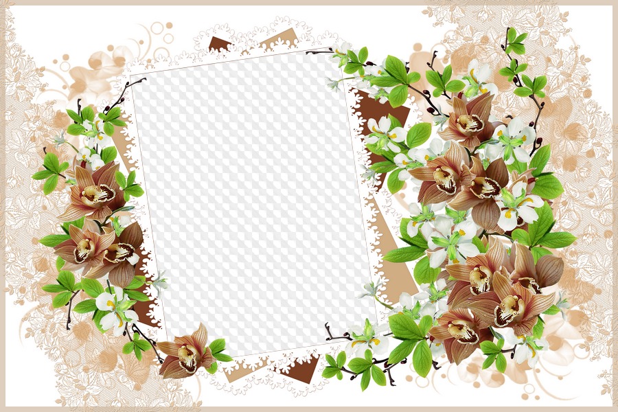 Flower photo frame for