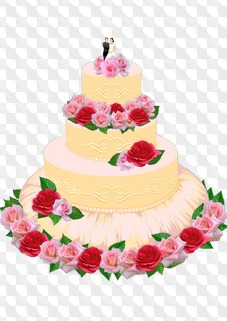 PSD, PNG, Wedding cake on transparent background