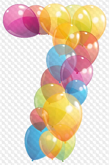 Balloon, Numbers on transparent background