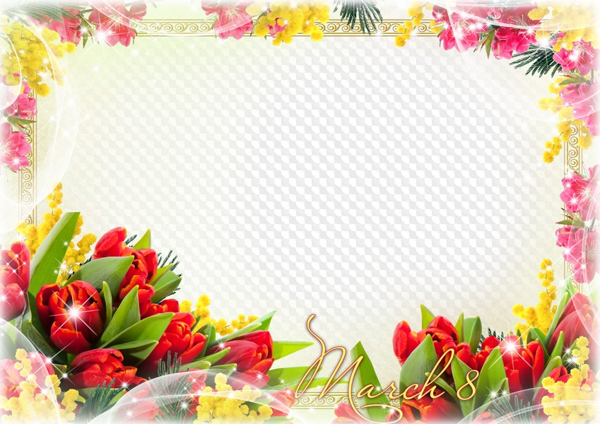 March 8 Photo frame template