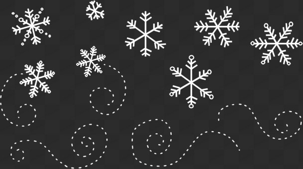 Snowflake, Overlays on transparent background, PNG