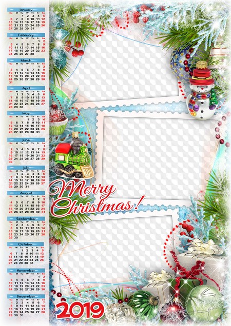Calendar 2019 Christmas Merry Christmas! Calendar 2019. Calendar for Photoshop. Calendar 2019 Christmas Merry Christmas! Calendar 2019. Calendar for Photoshop.