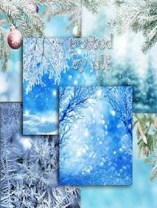 Updated: Winter backgrounds with Christmas tree, snow, fir branches in the snow