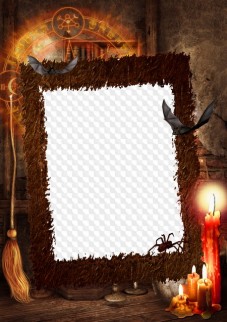 Halloween photo frame PNG, PSD