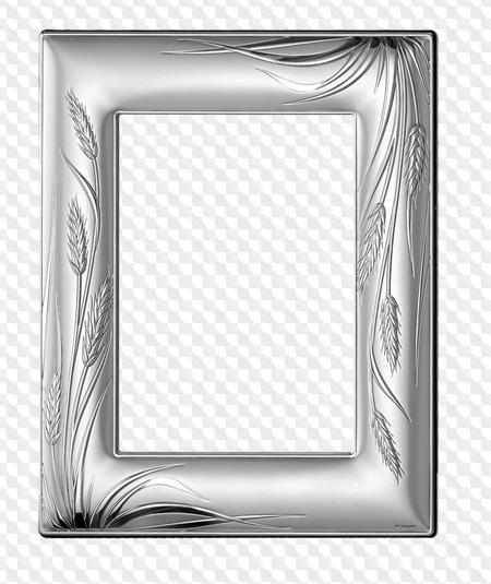 13 PSD, 13 PNG, Silver photo frames on transparent background
