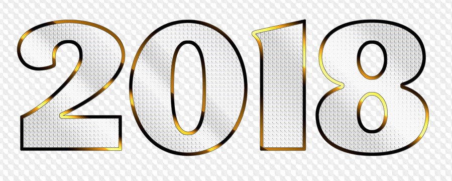 30 PNG, Números 2018 sobre fondo transparente