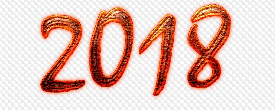 30 PNG, Números 2018 sobre fondo transparente