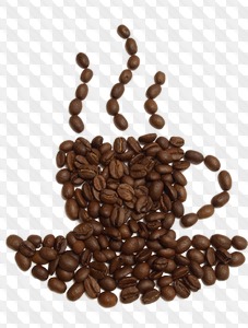 Six PNG, Coffee beans on transparent background