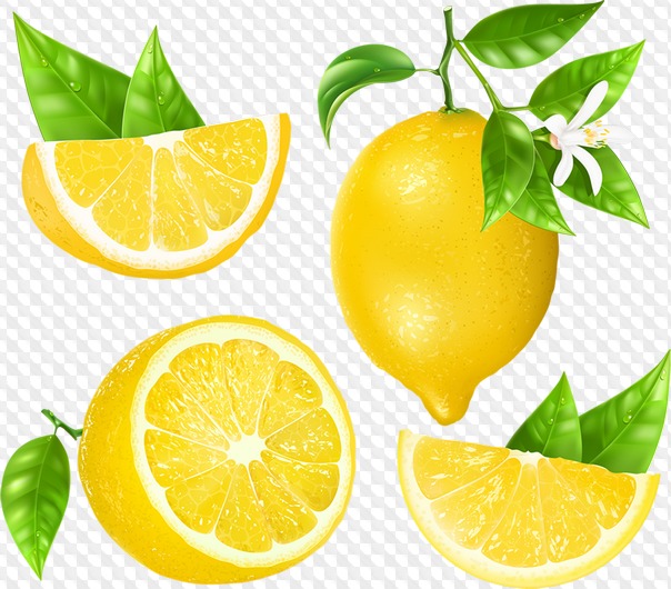 PSD, 30 PNG, Lemon, graphics on a transparent background
